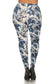 Plus Size Floral Print, Full Length Leggings In A Slim Fitting Style With A Banded High Waist