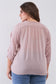 Plus Striped Frill Neck Gathered Sleeve Detail Button-down Relaxed Boho Top