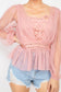 Sheer Mesh Crochet Peplum Top