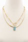 Oval Stone Toggle Clasp Layered Necklace