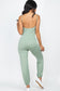 Front Ruched With Adjustable String Cami Casual/summer Jumpsuit