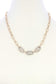 3 Screw Lcok Rhinestone Charm Oval Link Metal Necklace