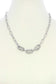 3 Screw Lcok Rhinestone Charm Oval Link Metal Necklace