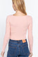 V-neck Front Knotted Crop Sweater