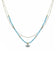 2 Layered Metal Seed Bead Evil Eye Pendant Necklace