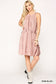 Tie Dye Halter Neck Waist Smocked Dress With Side Tie And Pockets
