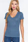 Short Sleeve V-neck Rib Top