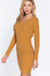 Long Slv V-neck Sweater Mini Dress
