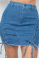 Criss-cross Distressing Hem Skirt