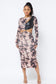 Tie Dye Long Sleeve Midi Dress