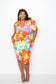 Flower Print Off The Shoulder Dress