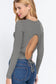 Long Slv Open Back Sweater Top