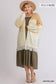 Patchwork Knitted Open Front Cardigan Sweater With Frayed Hem
