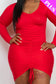 Plus Size Drawstring Ruched Front