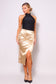 Sexy Gathered Front Crossover Midi Skirt