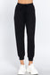 Waist String Detail Hacci Long Pants
