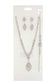 Marquise Rhinestone Bracelet Necklace Set