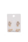 Slanted Rhinestone Heart Earring Set