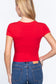 Short Sleeve V-neck Crop Top