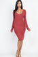 Hacci Brushed Knit V Neck Bodycon Dress