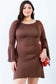 Plus Bell Long Sleeve Mini Dress