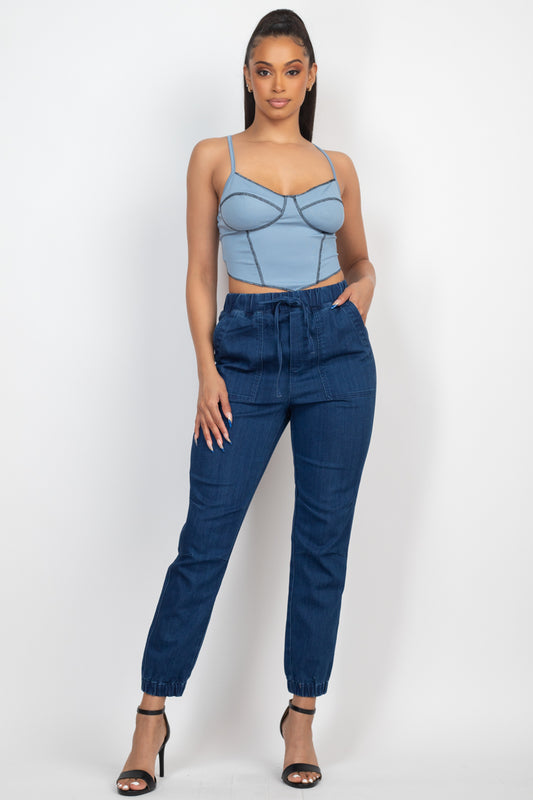 Bustier Sleeveless Ribbed Top