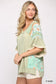 Texture Knit And Print Mixed Hi Low Hem Top