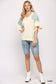 Texture Knit And Print Mixed Hi Low Hem Top