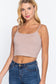 Round Neck W/removable Bra Cup Cotton Spandex Bra Top