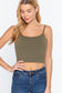 Round Neck W/removable Bra Cup Cotton Spandex Bra Top