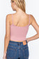 Round Neck W/removable Bra Cup Cotton Spandex Bra Top