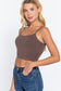 Round Neck W/removable Bra Cup Cotton Spandex Bra Top