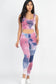 Tie Dye Crop Top And Leggings Yoga Gym Set