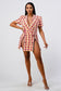 Wide Collared Double Breasted Plaid Blazer Mini Dress