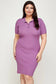 Plus Size Ribbed Knit Polo Dress