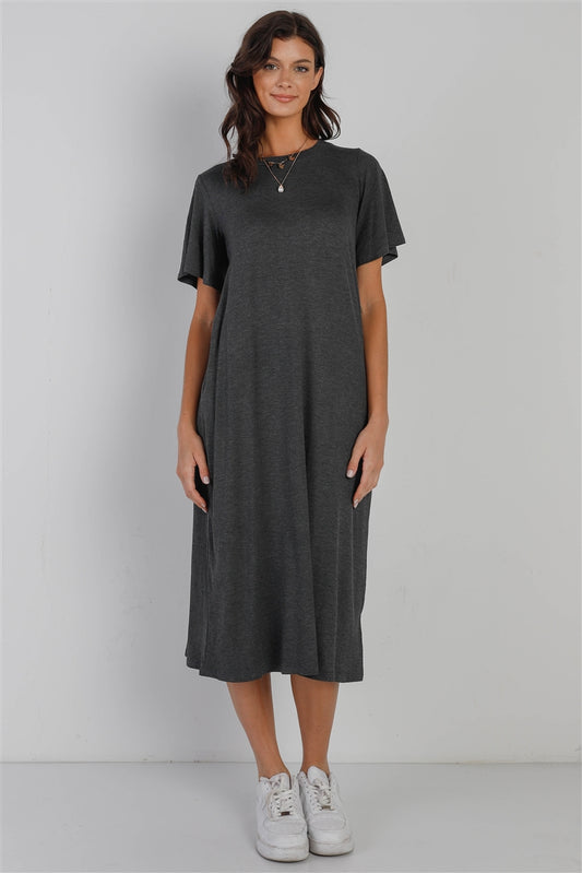 Short Sleeve Midi Dress