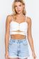 Zippered Cross Rib Knit Crop Cami