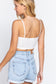 Zippered Cross Rib Knit Crop Cami