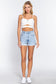 Zippered Cross Rib Knit Crop Cami