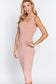 Sleeveless Scoop Neck Rib Midi Dress