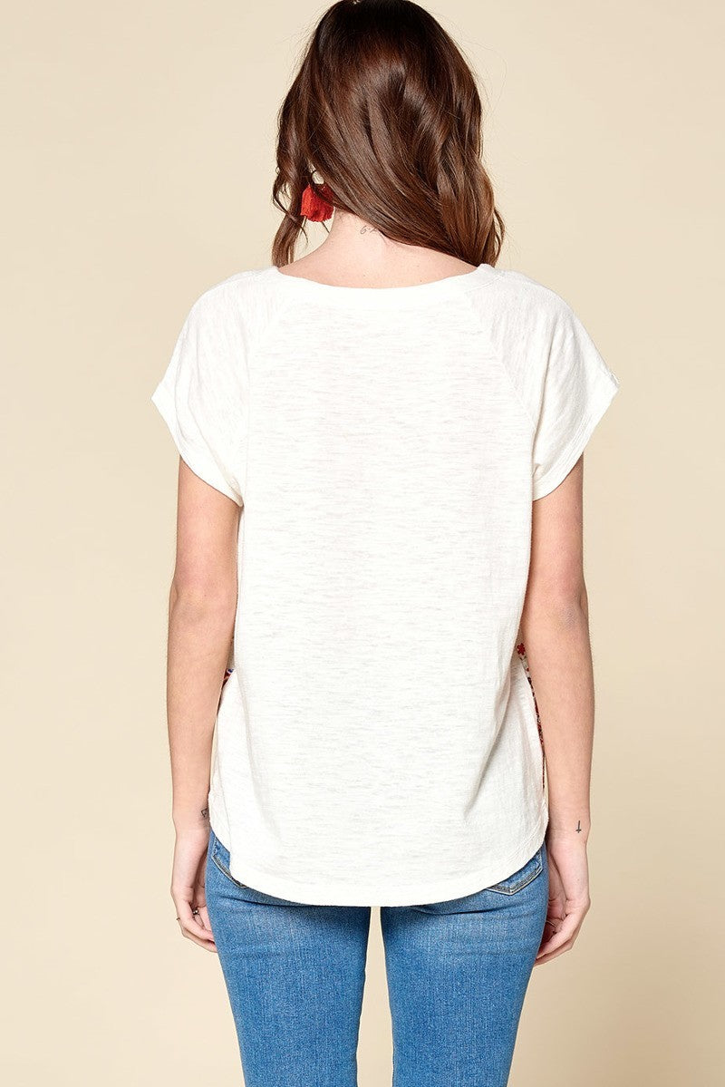 Ditsy Floral Border Printed Loose-fit Tee