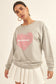 Vintage-style Heart Graphic Print French Terry Knit Sweatshirt