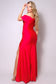 One Shoulder Draped Side Slit Maxi Dress