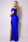 One Shoulder Draped Side Slit Maxi Dress