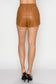 Pocketed High-rise Faux Leather Shorts