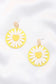 Daisy Printed Round Ac Drop Earriing