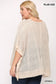 Light Knit And Woven Mixed Boxy Top With Poncho Sleeve