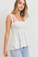 Smocking Bust With Self Tie Straps Sleeveless Waffle Top