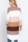 Open Front Color Block Cardigan