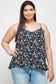 Plus Size, Ditsy Floral Print Cami Top